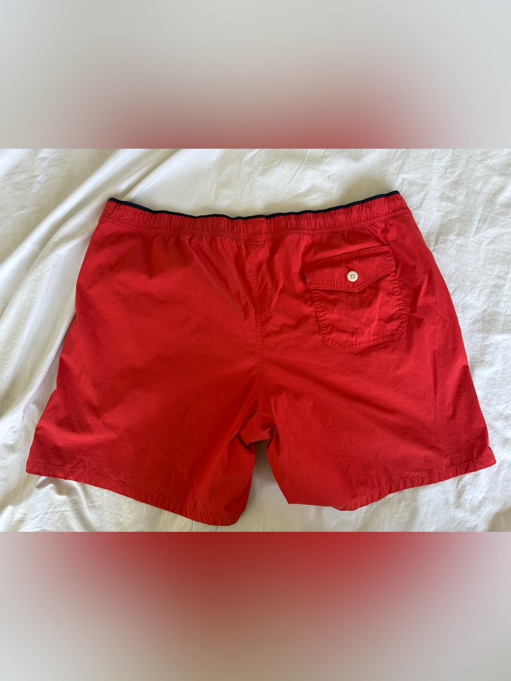 🔥SALE🔥 J. Crew Original Swimwear Red Mesh Lined Swim Trunks XXL LIKE NEW - Picture 3 of 11